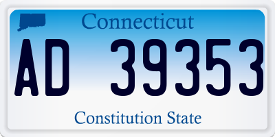 CT license plate AD39353