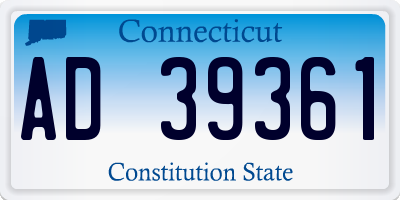 CT license plate AD39361