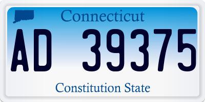 CT license plate AD39375