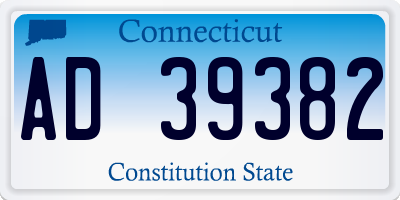 CT license plate AD39382