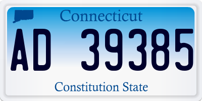 CT license plate AD39385