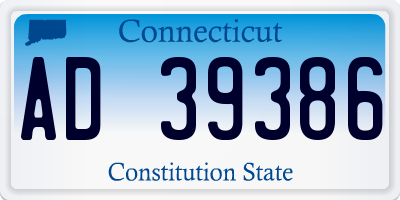 CT license plate AD39386