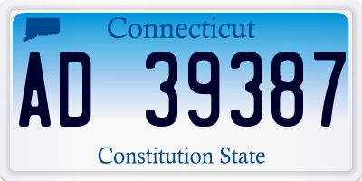 CT license plate AD39387
