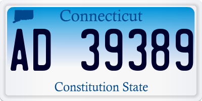CT license plate AD39389