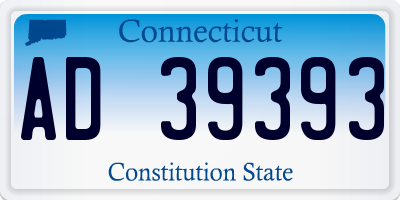CT license plate AD39393