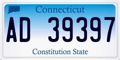 CT license plate AD39397