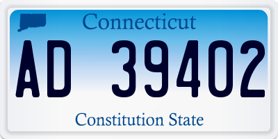 CT license plate AD39402