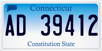 CT license plate AD39412