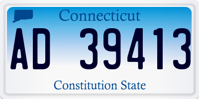 CT license plate AD39413