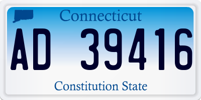 CT license plate AD39416