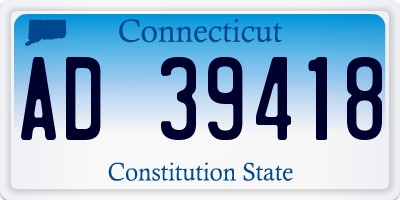 CT license plate AD39418