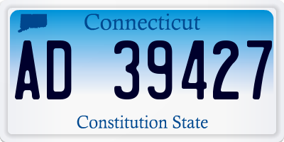 CT license plate AD39427
