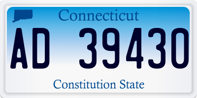 CT license plate AD39430