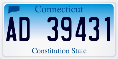 CT license plate AD39431