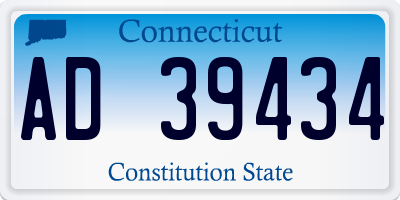 CT license plate AD39434