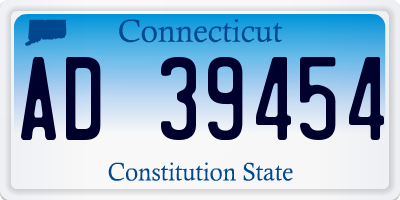 CT license plate AD39454