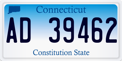 CT license plate AD39462