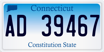 CT license plate AD39467