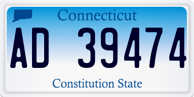 CT license plate AD39474