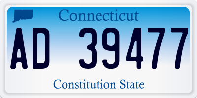 CT license plate AD39477