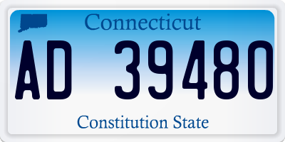 CT license plate AD39480