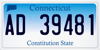 CT license plate AD39481