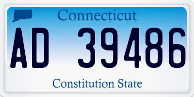 CT license plate AD39486