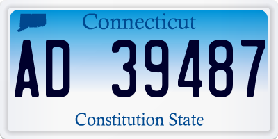 CT license plate AD39487