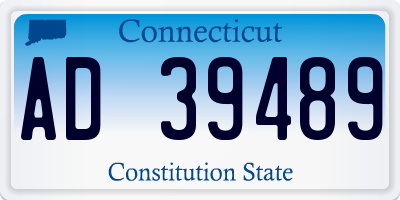 CT license plate AD39489