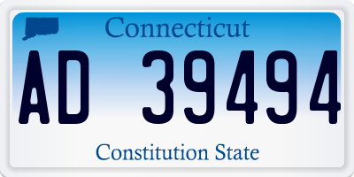 CT license plate AD39494