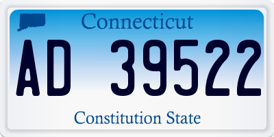 CT license plate AD39522