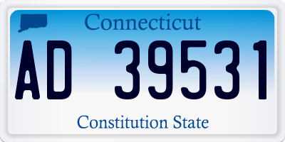 CT license plate AD39531