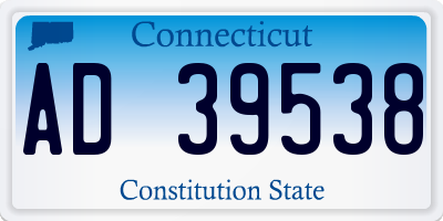 CT license plate AD39538