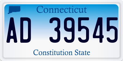 CT license plate AD39545