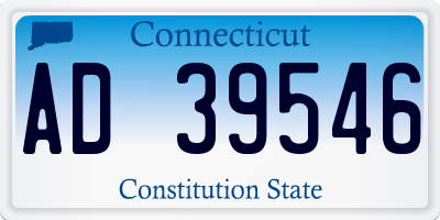 CT license plate AD39546