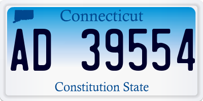 CT license plate AD39554