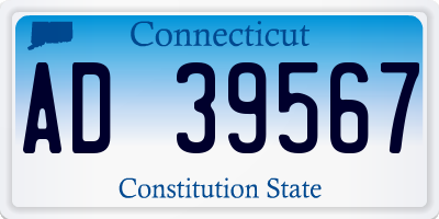 CT license plate AD39567