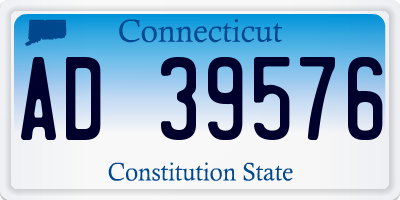 CT license plate AD39576