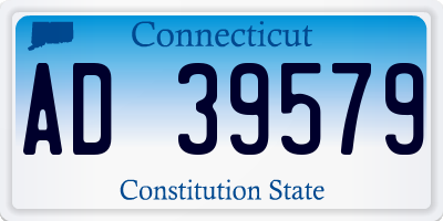 CT license plate AD39579