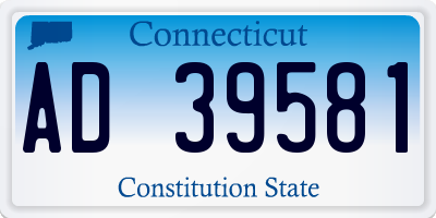 CT license plate AD39581