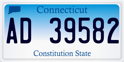 CT license plate AD39582