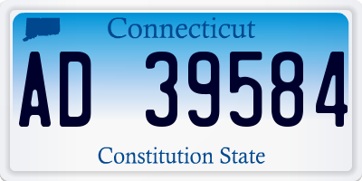 CT license plate AD39584