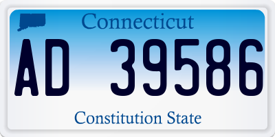 CT license plate AD39586