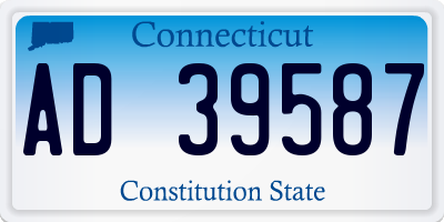 CT license plate AD39587