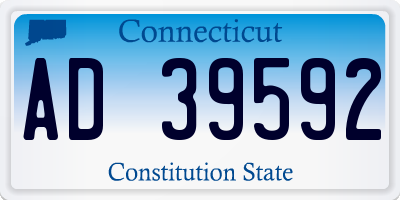 CT license plate AD39592