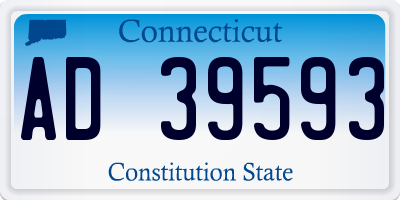 CT license plate AD39593