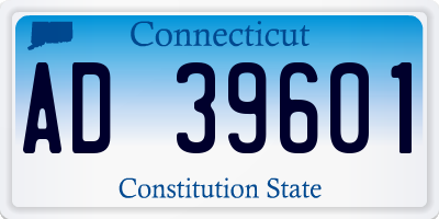 CT license plate AD39601