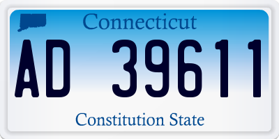 CT license plate AD39611