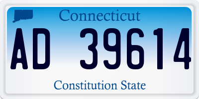 CT license plate AD39614