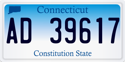 CT license plate AD39617